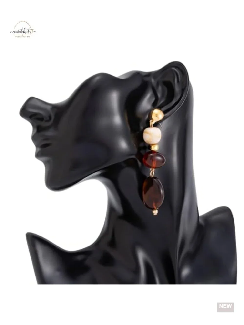 Chunky Resin Dangle Earrings Vintage Geometric Statement Jewelry